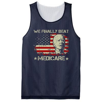 American Flag Retro We Finally Beat Medicare Funny Biden Mesh Reversible Basketball Jersey Tank