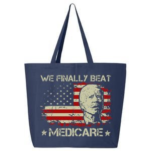 American Flag Retro We Finally Beat Medicare Funny Biden 25L Jumbo Tote