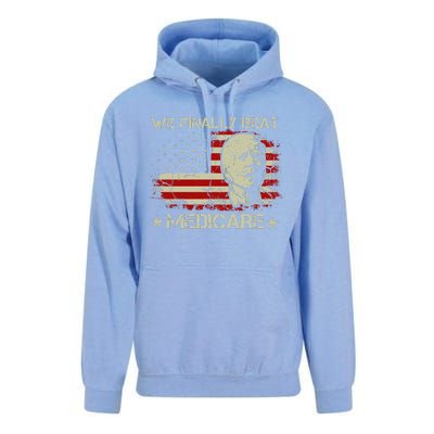 American Flag Retro We Finally Beat Medicare Funny Biden Unisex Surf Hoodie