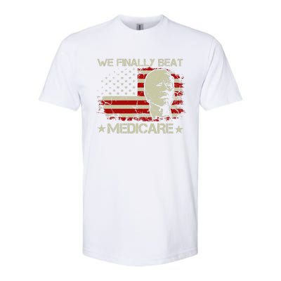 American Flag Retro We Finally Beat Medicare Funny Biden Softstyle CVC T-Shirt