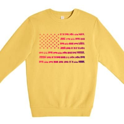 American Flag Railroad Train Conductor Gift Premium Crewneck Sweatshirt