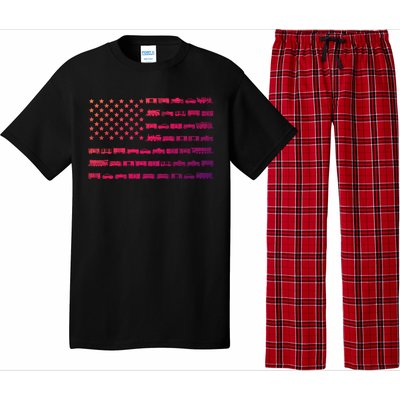 American Flag Railroad Train Conductor Gift Pajama Set