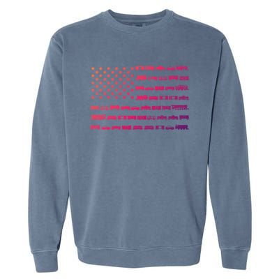 American Flag Railroad Train Conductor Gift Garment-Dyed Sweatshirt