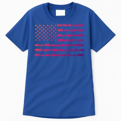 American Flag Railroad Train Conductor Gift Tall T-Shirt