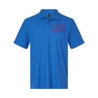 American Flag Railroad Train Conductor Gift Softstyle Adult Sport Polo