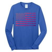 American Flag Railroad Train Conductor Gift Tall Long Sleeve T-Shirt