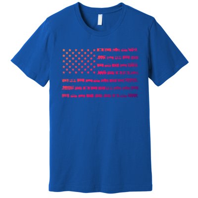 American Flag Railroad Train Conductor Gift Premium T-Shirt