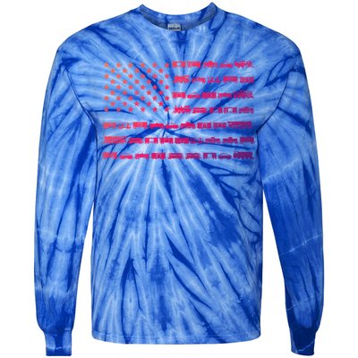 American Flag Railroad Train Conductor Gift Tie-Dye Long Sleeve Shirt