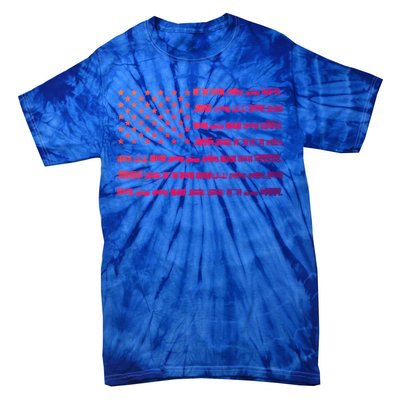 American Flag Railroad Train Conductor Gift Tie-Dye T-Shirt