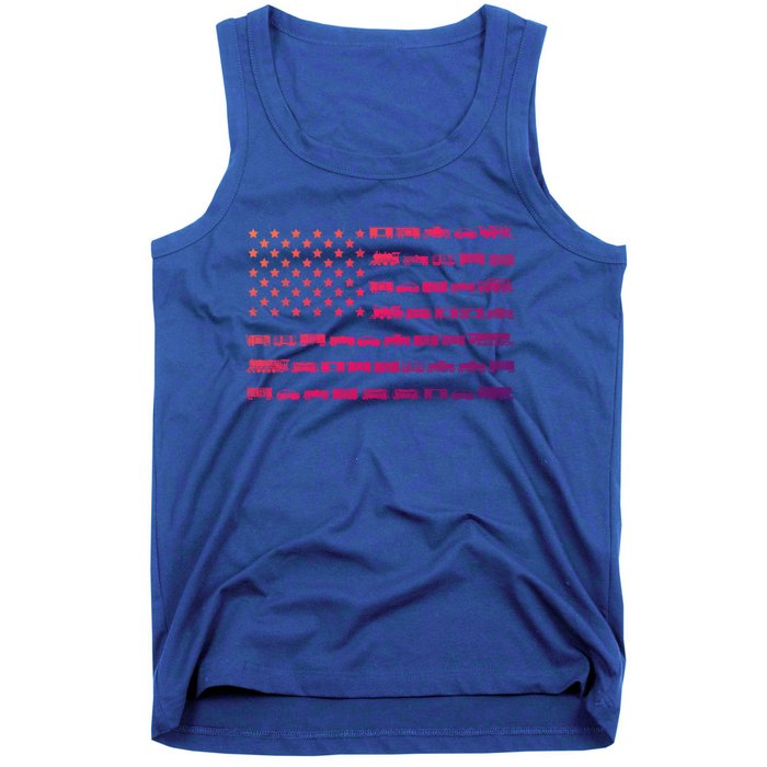 American Flag Railroad Train Conductor Gift Tank Top