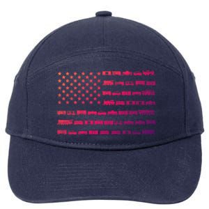 American Flag Railroad Train Conductor Gift 7-Panel Snapback Hat