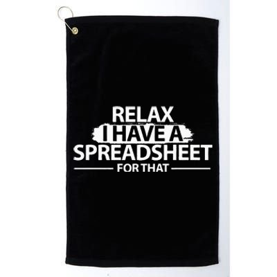 Accountant Funny Relax Spreadsheet Accounting Gift Platinum Collection Golf Towel