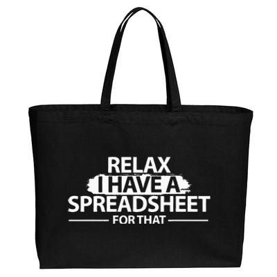 Accountant Funny Relax Spreadsheet Accounting Gift Cotton Canvas Jumbo Tote