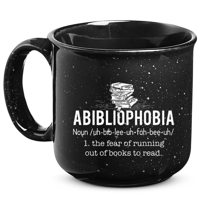 Abibliophobia Funny Reading Bookworm Reader Gift 15oz Campfire Ceramic Mug
