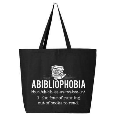 Abibliophobia Funny Reading Bookworm Reader Gift 25L Jumbo Tote