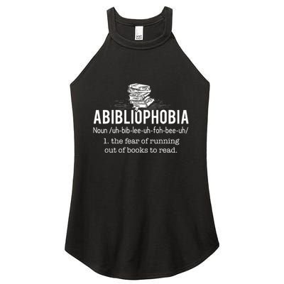 Abibliophobia Funny Reading Bookworm Reader Gift Women's Perfect Tri Rocker Tank