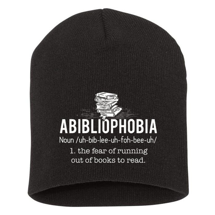 Abibliophobia Funny Reading Bookworm Reader Gift Short Acrylic Beanie