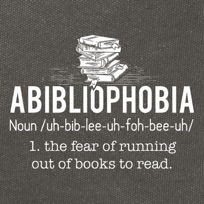 Abibliophobia Funny Reading Bookworm Reader Gift Cotton Canvas Backpack