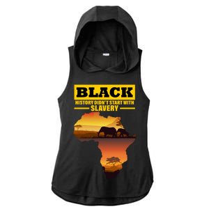 Africa Pride Black History Didn't Start With Slavery Ladies PosiCharge Tri-Blend Wicking Draft Hoodie Tank