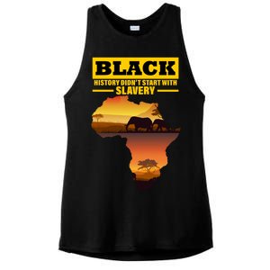 Africa Pride Black History Didn't Start With Slavery Ladies PosiCharge Tri-Blend Wicking Tank