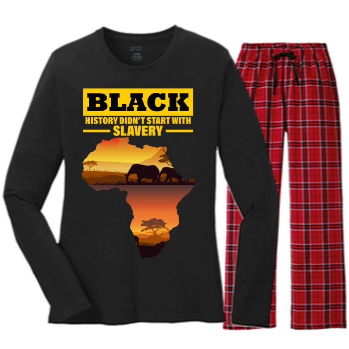 Africa Pride Black History Didn't Start With Slavery Women's Long Sleeve Flannel Pajama Set 