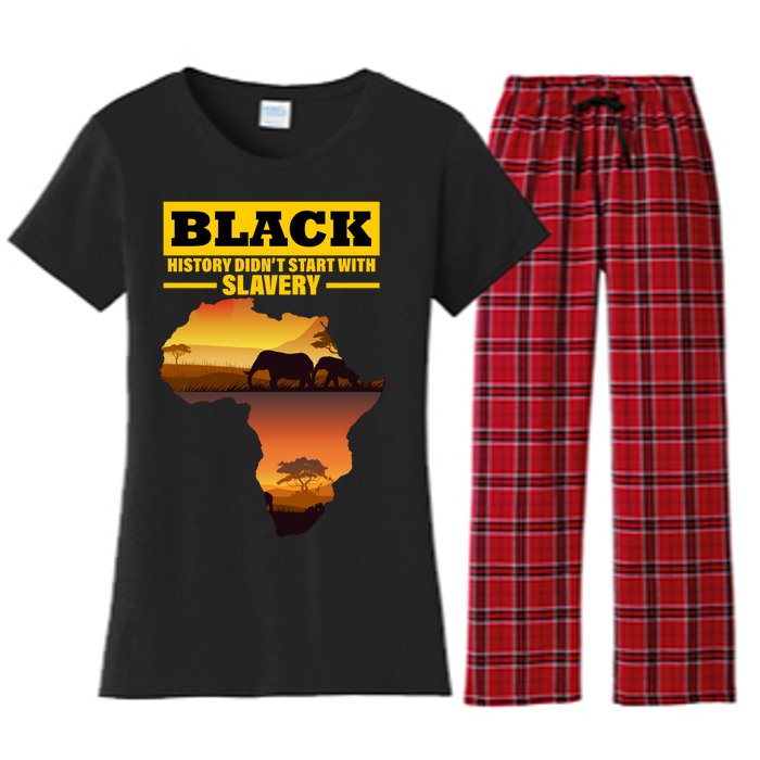 Africa Pride Black History Didn't Start With Slavery Women's Flannel Pajama Set