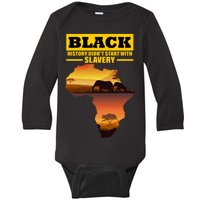 Africa Pride Black History Didn't Start With Slavery Baby Long Sleeve Bodysuit