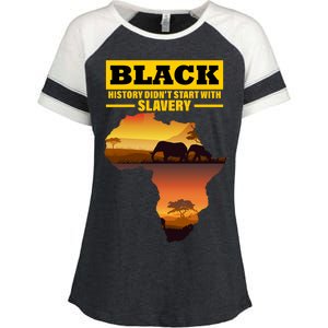 Africa Pride Black History Didn't Start With Slavery Enza Ladies Jersey Colorblock Tee