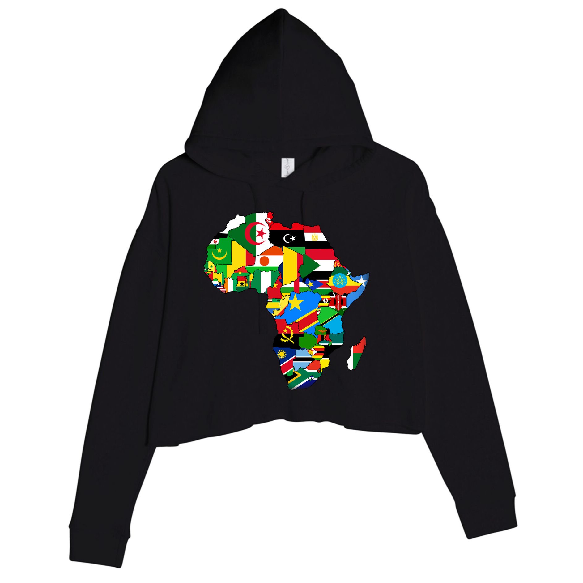 Africa Proud African Country Flags   Crop Fleece Hoodie