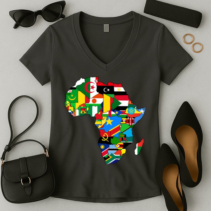 Africa Proud African Country Flags   Women's V-Neck T-Shirt