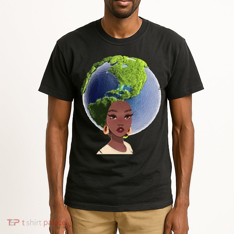 African American Afro World Earth Tall T-Shirt