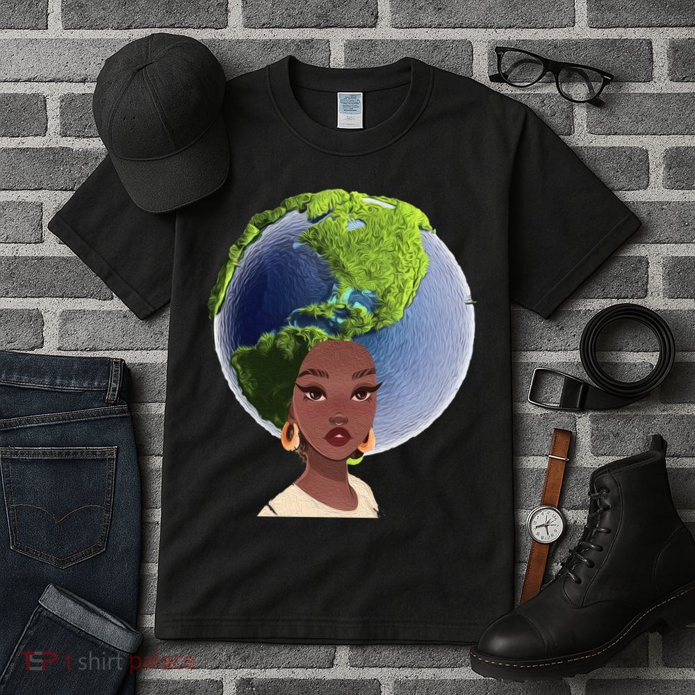 African American Afro World Earth Tall T-Shirt