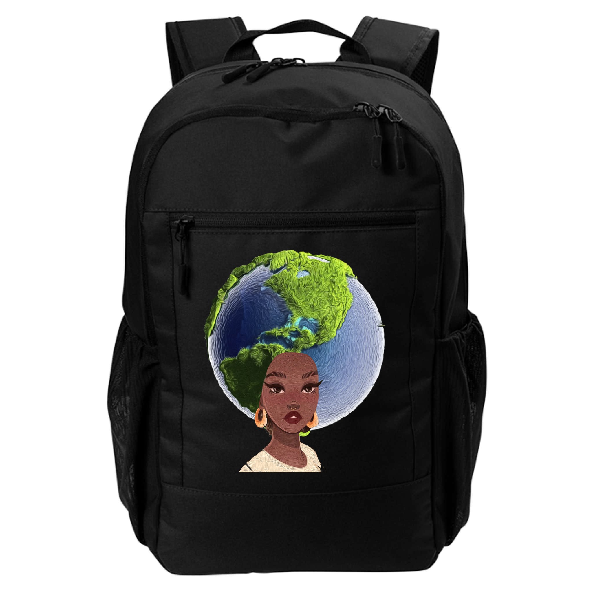 African American Afro World Earth Backpack
