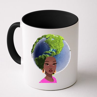 African American Afro World Earth Mug