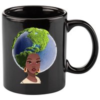 African American Afro World Earth 11oz C Handle Ceramic Mug