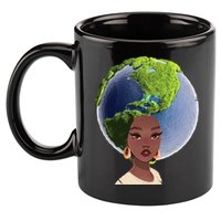 African American Afro World Earth 11oz C Handle Ceramic Mug