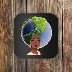 African American Afro World Earth Coaster