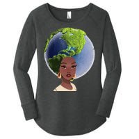 African American Afro World Earth Women's Perfect Tri Tunic Long Sleeve Shirt