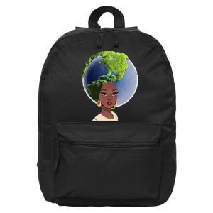 African American Afro World Earth 16 in Basic Backpack