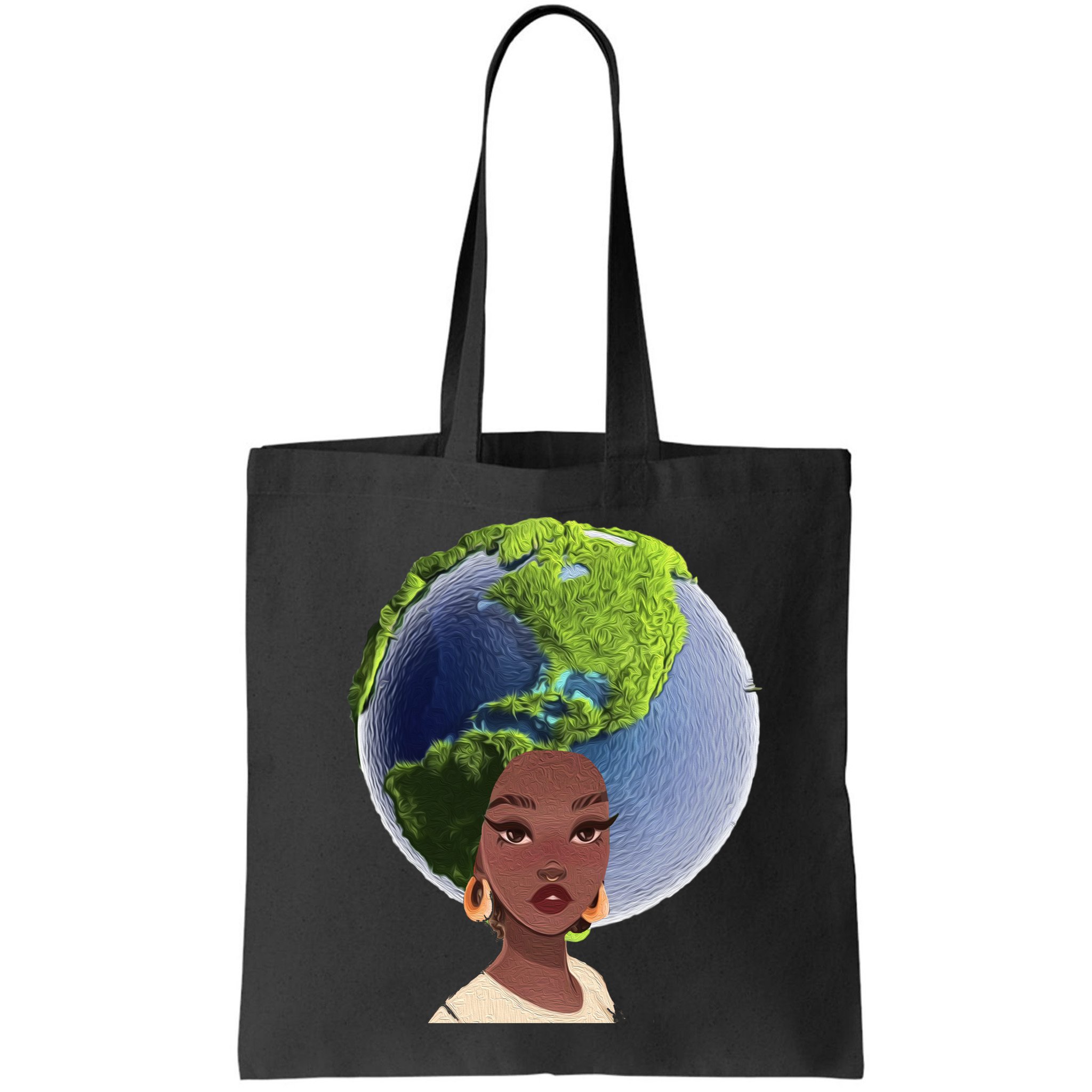 African American Afro World Earth Bag