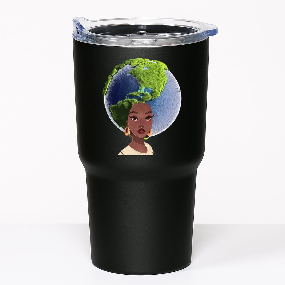 African American Afro World Earth Tumbler