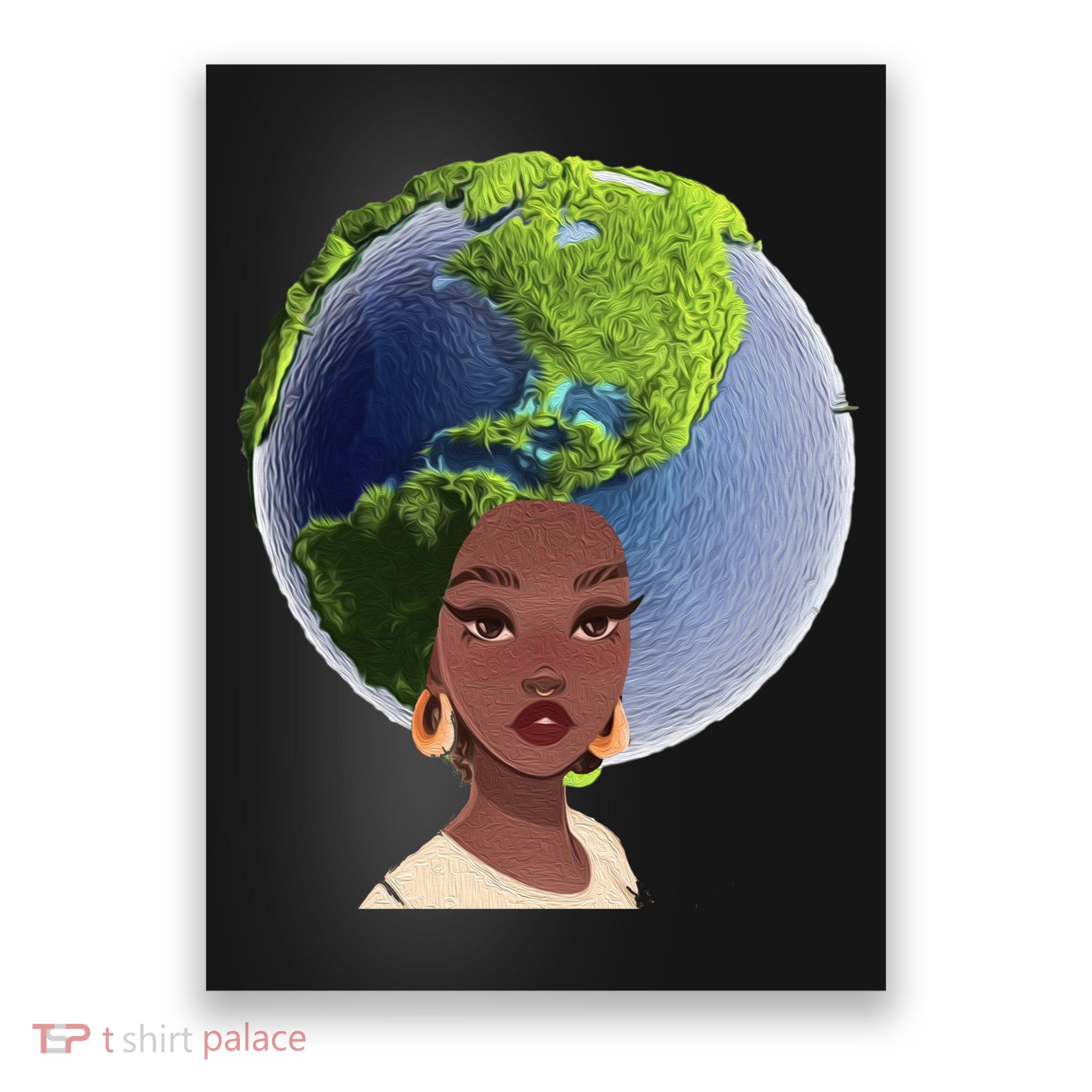 African American Afro World Earth Poster
