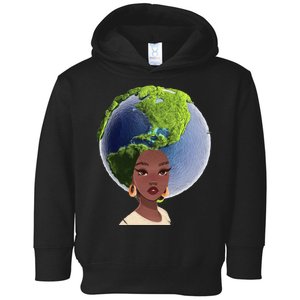 African American Afro World Earth Toddler Hoodie