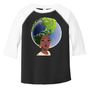 African American Afro World Earth Toddler Fine Jersey T-Shirt