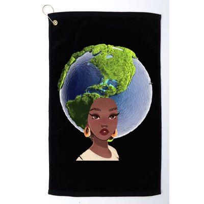 African American Afro World Earth Golf Towel