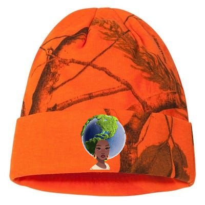 African American Afro World Earth Kati Licensed 12" Camo Beanie