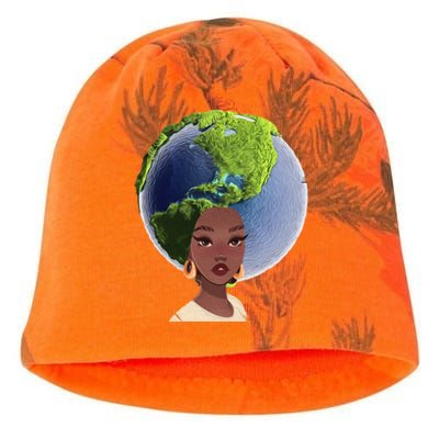 African American Afro World Earth Kati - Camo Knit Beanie