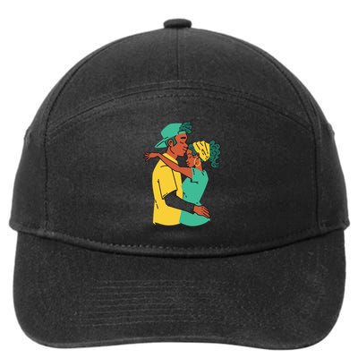 African American Couple 7-Panel Snapback Hat