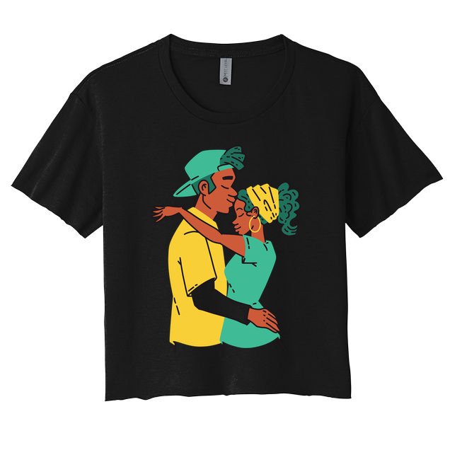 African American Couple Crop Top