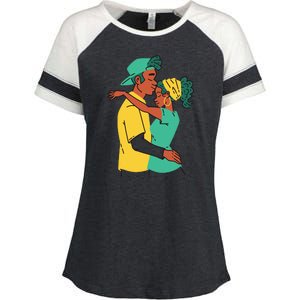 African American Couple Enza Ladies Jersey Colorblock Tee